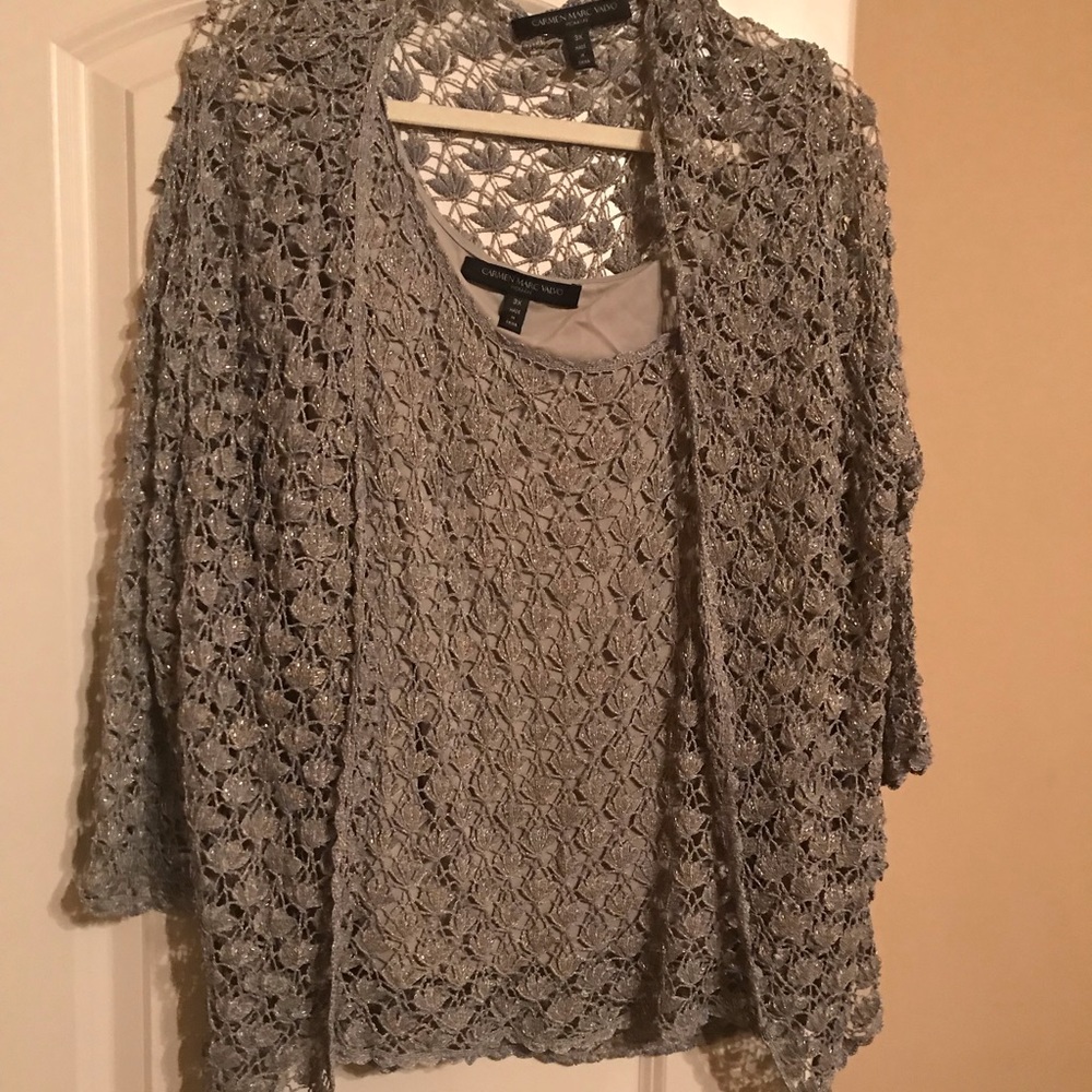 Gorgeous evening twin set cardigan and shell